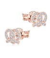 Beautiful Heart With CZ Stone Silver Ear Stud STS-5350